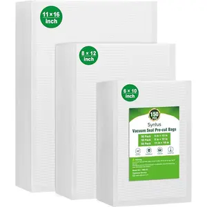 Vacuum Sealer Bags, 150 Gallon 11" x 16" and Quart 8" x 12" and Pint 6" x 10" Commercial Grade PreCut Bag, BPA Free Food Vac Bags for Storage, Meal Prep or Sous Vide