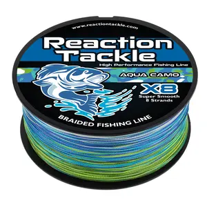 Reaction Tackle X8 Braided Fishing Line - Aqua Camo 8 Strand