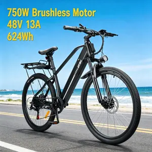 ZNH Electric Bike for Adults 750W Motor 48V 13Ah Battery 26" Wheels 7-Speed UL2849 Certified LCD Display Matte Finish