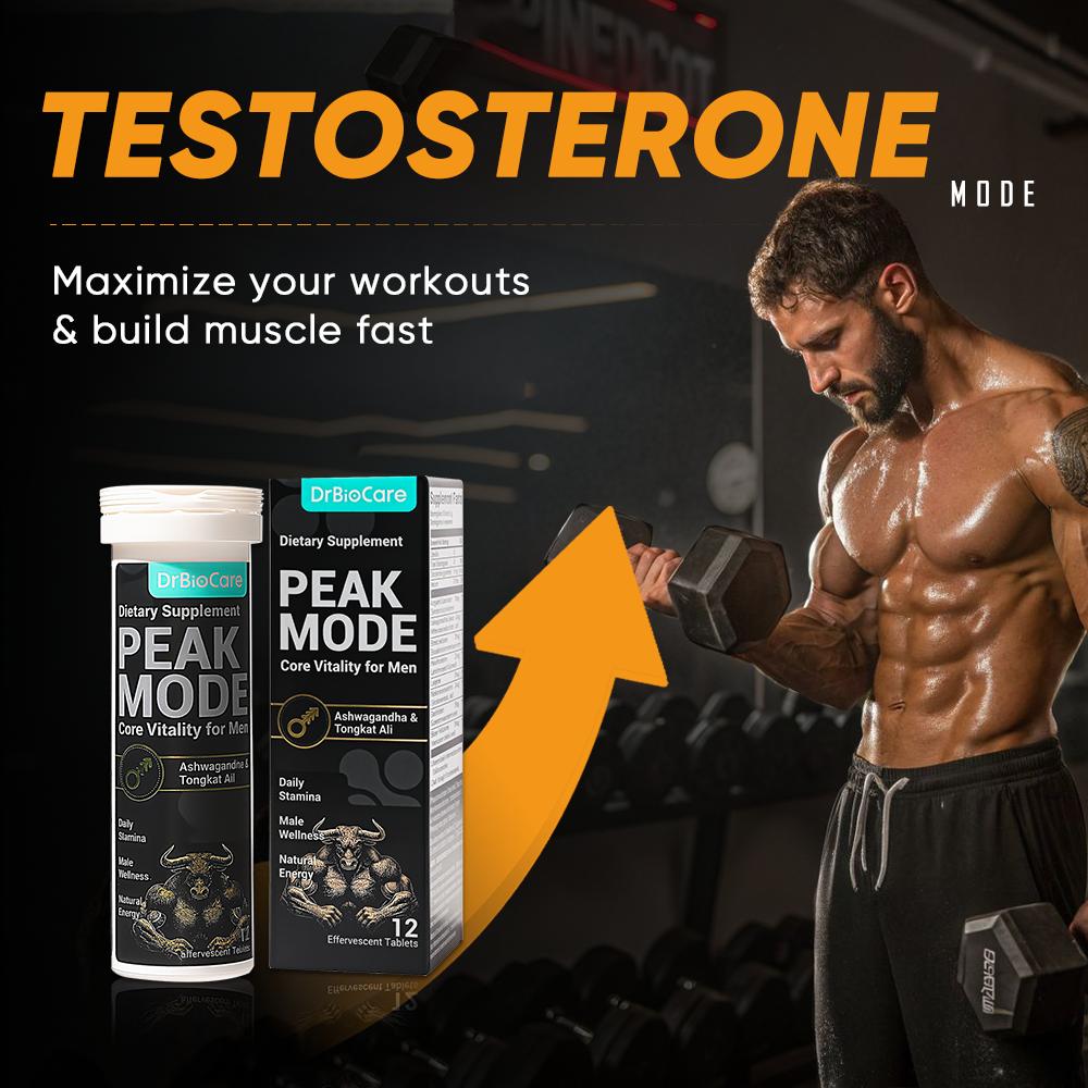 DrBioCare Men’s Testosterone Support – Stamina, Strength,Power& Performance| Effervescent Tablets with L-Arginine, Shilajit, Maca & Ashwagandha