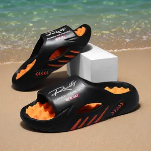 Men's EVA Massage Slip-On Slides - Antislip, Anti-Odor, Flexible, Soft Cushion Footbed, Lightweight Holiday Street Footwear for Indoor Outdoor Use