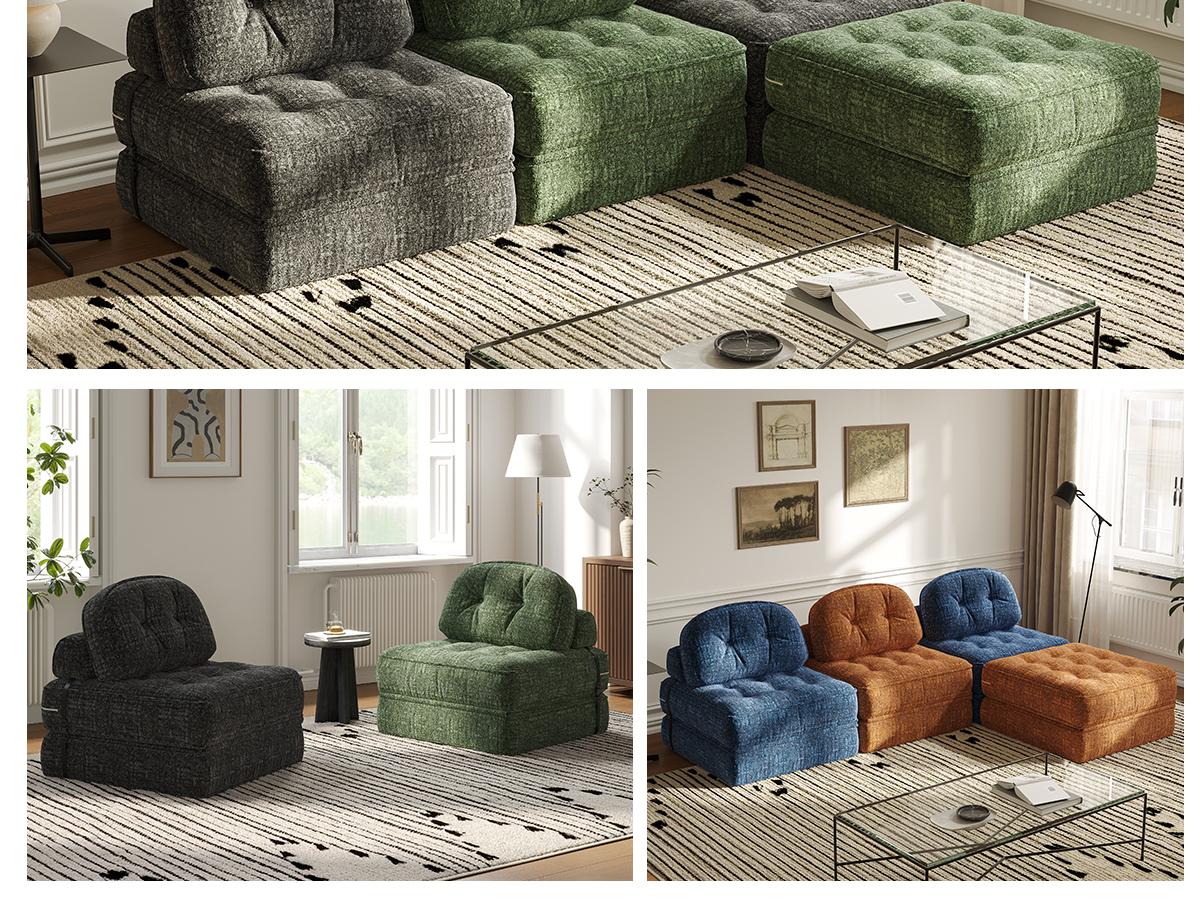 Summervibes Dowinx Foldable Velvet Sofa Bed: Modern Single Design for Apartments, Living Room, Bedroom - Comfy Lounge & Gaming Couch for Kids/Adults