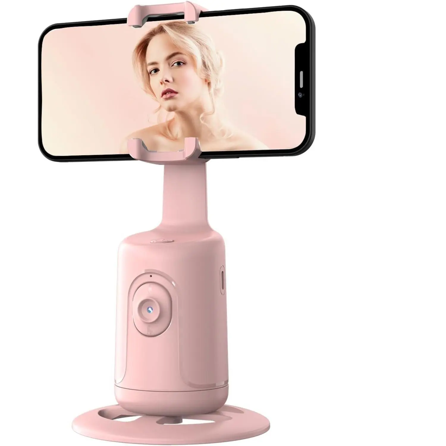 360 ° Rotating Automatic Face Tracking Cell Phone Holder Tripod, Standing Sitting Two Height Adjustable, Smart Shooting Camera Holder for Vlog Video Live Streaming, Rechargeable Battery Accessories Selfie Clip Remote Cellphone Photography Smartphone
