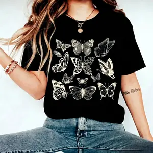 Vintage Butterfly Shirt, Vintage Butterfly Shirt Cottagecore Butterfly Tee, Full Colors