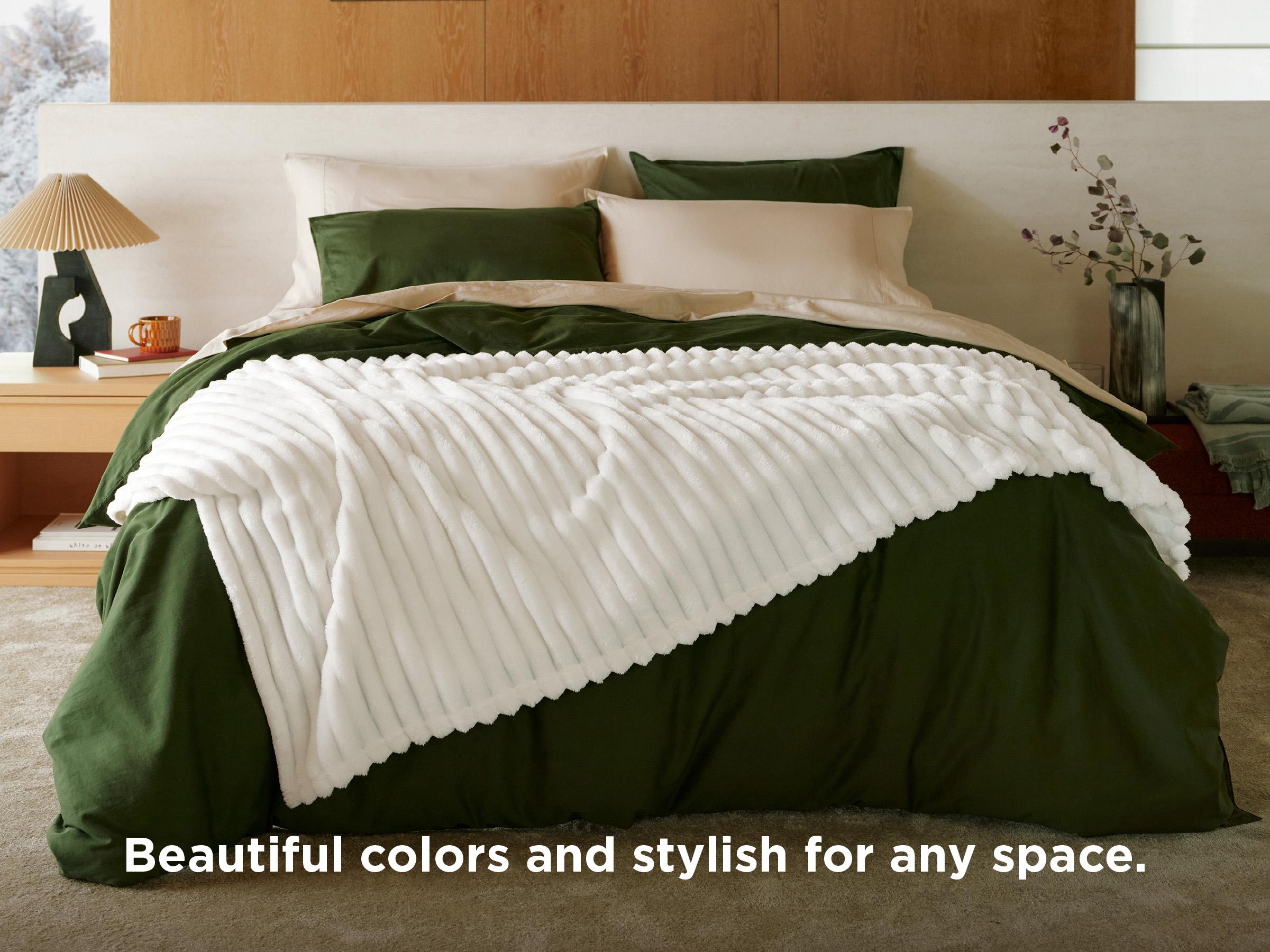 【Spring Glow Up】Bedsure Luxury  Corduroy Fleece Sleep  Blanket- Ultra Soft, Warm, Cozy Extra Soft  Baby Blanket for Sofa, Bed, Nursery Ideal Seasonal Gift Solid Yellow Color, Lightweight Comforter