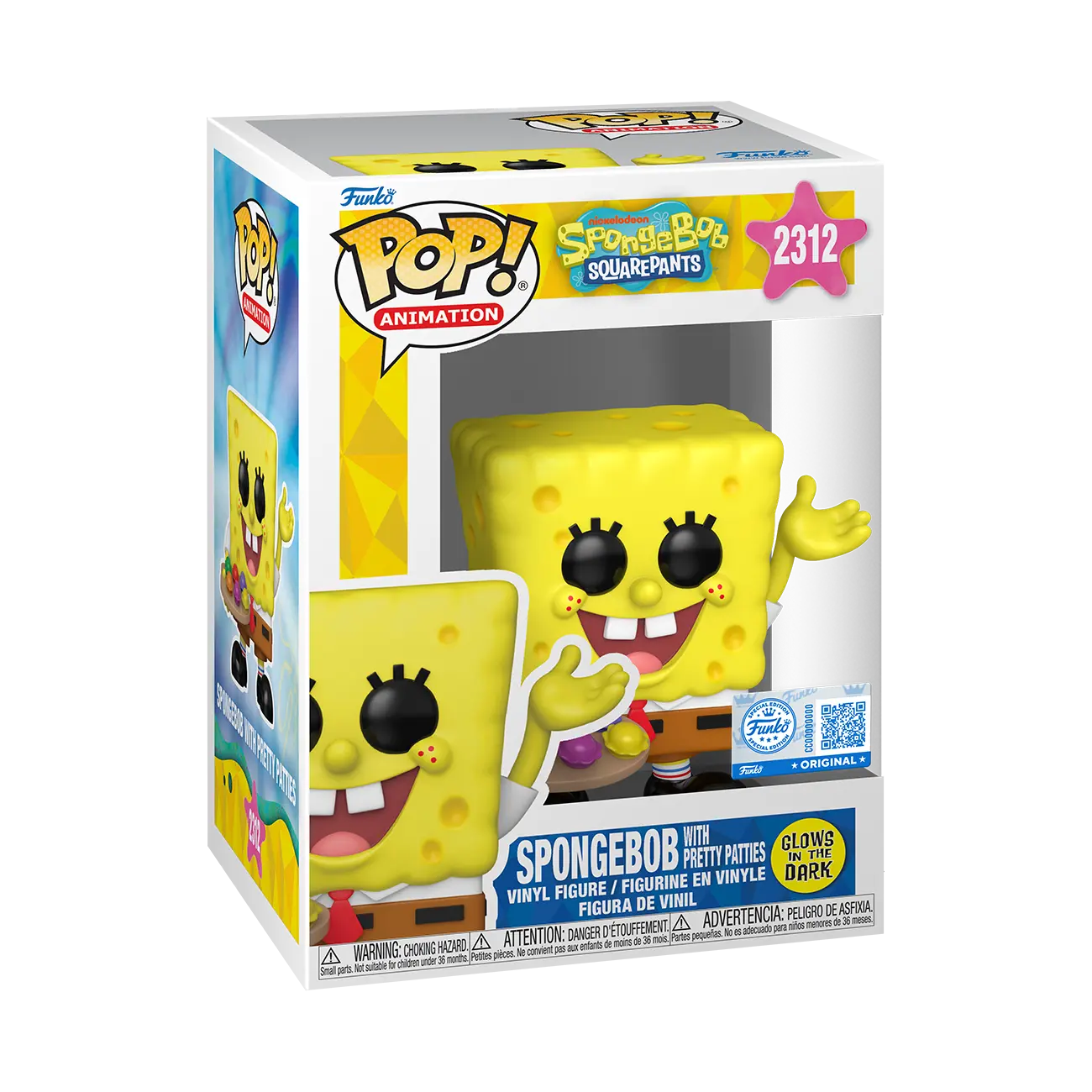 FUNKO POP! Classic Exclusive Glow-In-The-Dark Cute Cartoon Figurine, Holds Patties, Collectible Statue