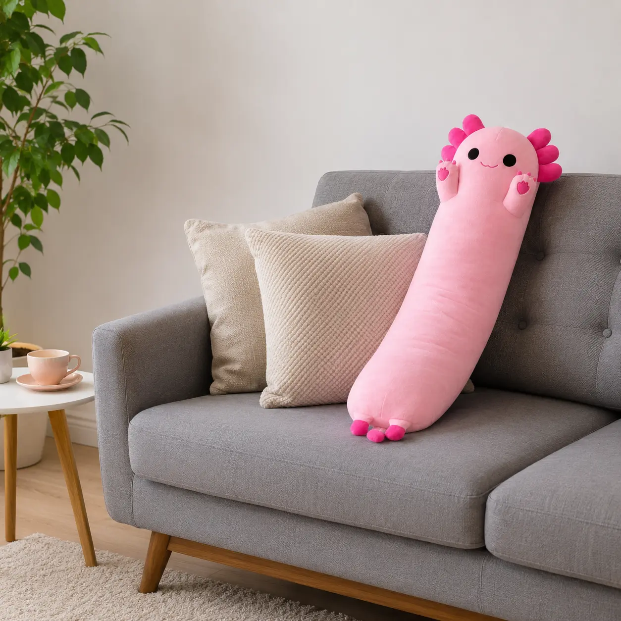 CHUBBYJOY 20" Axolotl Plush Pillow, Long Stuffed Animal Pillow, Soft Cuddly Axolotl Body Pillow for Bedroom Sofa Dorm, Birthday Gift for Kids Adults