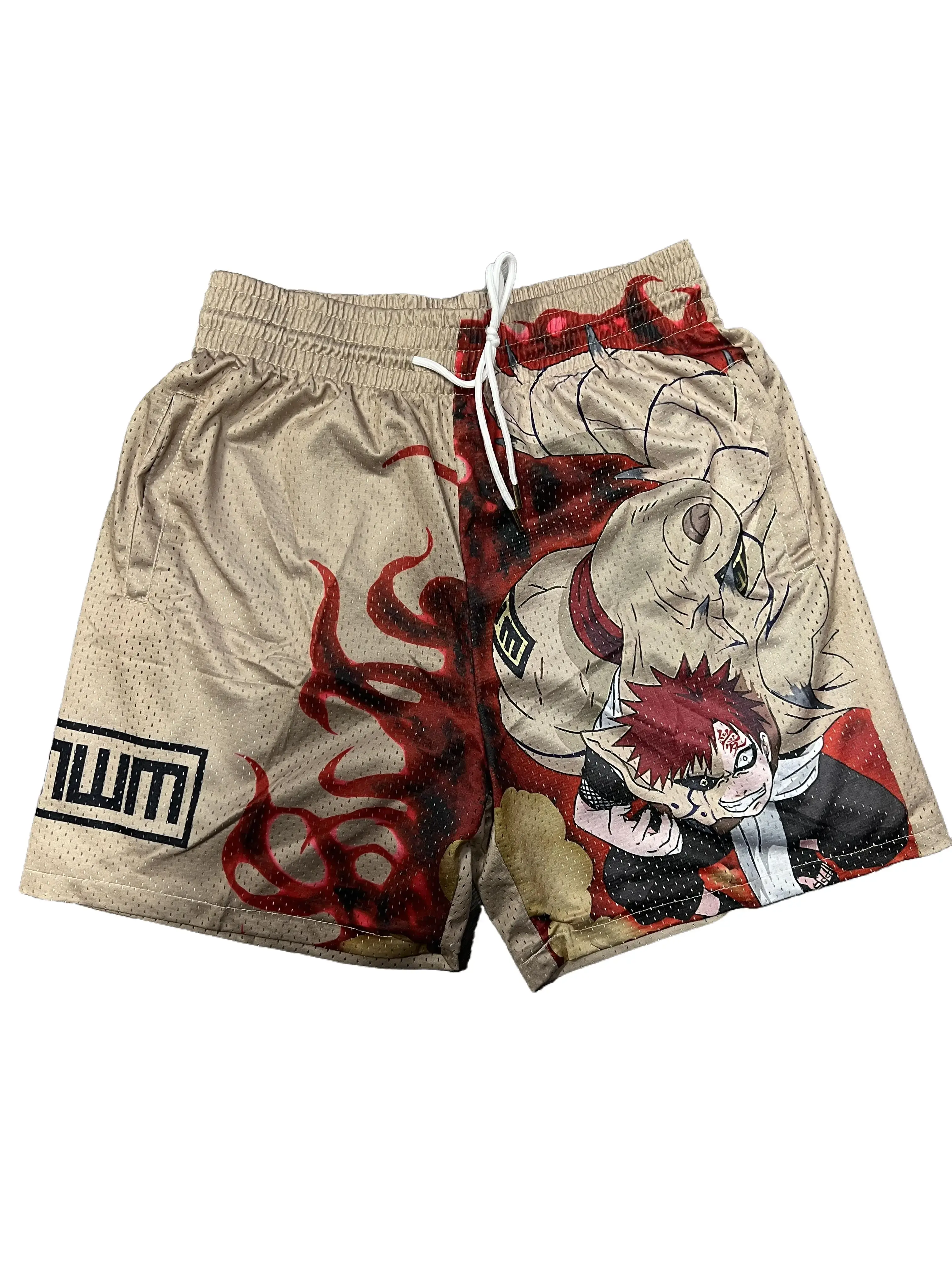 Gaara Anime Gym Shorts Workout Sport Knee Pants with Pockets Athletic Summer Shorts