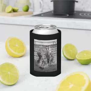 Rodeo Barrel Racer Can Cooler | Cowboy Horse Racing Drink Koozie