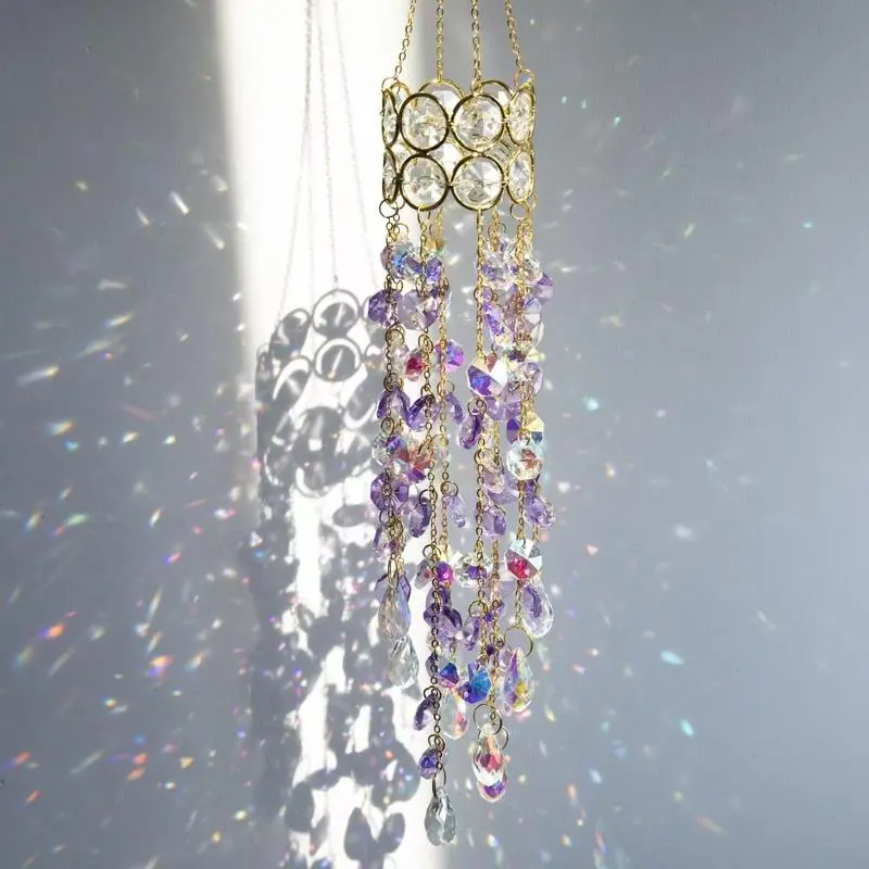 Handmade Glass Bead Suncatcher - Window Hanger, Chandelier Accessory, Boho Wall Decor with Light & Sunshine Effects, Inspirational Room Decor for Bedrooms, Girly Gift for Home Supplies
