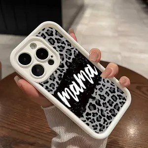 for iPhone 13 "MAMA" Leopard Print Case for iPhone 17 16 15 14 Pro Max 13 12 11 XR XS Plus Shockproof Drop Protection Rugged Durable Silicone Cover