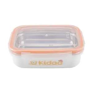 Kidoo Korean Stainless Steel Lunch Box - 320ml Portable Bento Food Container for Students & Office Workers, Leakproof & Durable Meal Prep Box