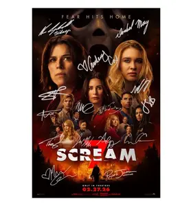 Scream 7 - Reproduction/Preprint Signed Autographed Photo, Neve Campbell, Courteney Cox, Isabel May, Jasmin Savoy Brown, Mason Gooding, Roger Jackson, Anna Camp, Joel McHale, Celeste O'Connor, Sam Rechner, Asa Germann, McKenna Grace, Ethan Embry