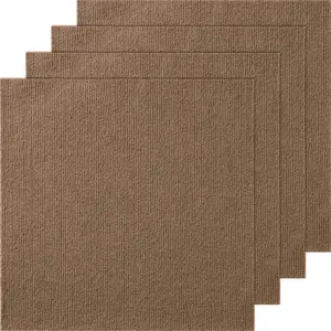 VEVOR Carpet Tiles Peel and Stick,  , 18” x 18” Squares Self Adhesive Carpet Floor Tile, Soft Padded Carpet Tiles, Easy Install DIY for Bedroom Living Room Indoor Outdoor (10 Tiles, Dark Brown)