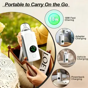 Portable Travel Bottle Warmer 18W Fast Charging 6-Speed LED Display Accurate Control for All Bottles Premium Bottle Warmer with Smart Control