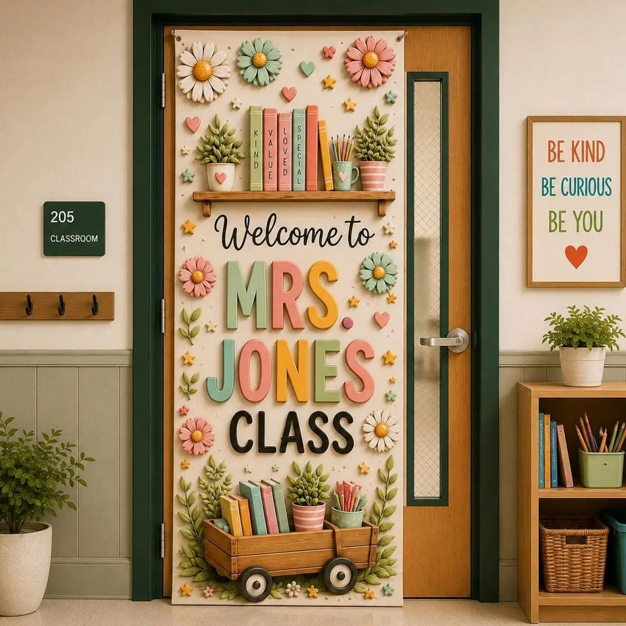 Personalized Classroom Door Banner, Teacher Door Banner, Welcome Classroom Sign, Teacher Name Door Decor, Back to School Classroom Decor