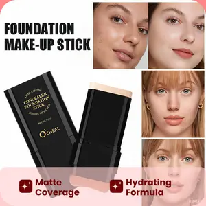 Matte Coverage Daily Cosmetic Hydrating Foundation Stick SPF15 Moisturizer for All Skin Types 15g Lightweight Long Lasting Concealer Makeup Moisturizing Contour Radiance Flawless Radiant