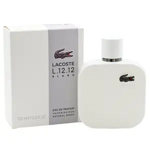 LACOSTE L.12.12 Blanc Eau de Parfum (EDP) for Men - 3.4 oz Original Scent Luxurious EDP Fragrance, New in Box, EDP Liquid Colognes with Rosemary & Cardamom Notes