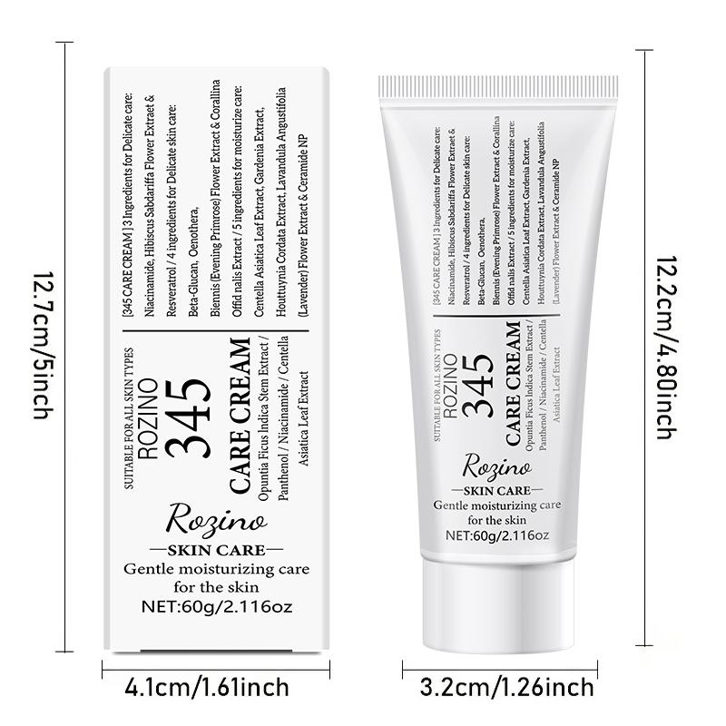 ROZINO 345 Care Cream - Gentle Facial Moisturizer for All Skin Types, 60g, Contains No Ingredients Specified, Moisturizes & Soothes