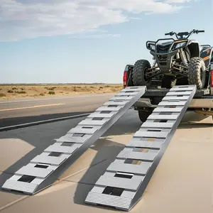 YITAMOTOR 2pcs 6000lbs 60" x 12" / 72" x 15" / 84" x 14" Aluminum Trailer Ramps, Heavy Duty Aluminum Trailer Ramps, Loading Ramps Car ATV Truck Auto Hauler Knife & Hook Ends