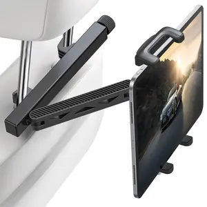 Car-mounted Headrest Tablet Holder with 360-degree Rotation & Adjustable Telescopic Arm for Rear Seat Installation Ideal for iPad Pro Air Mini