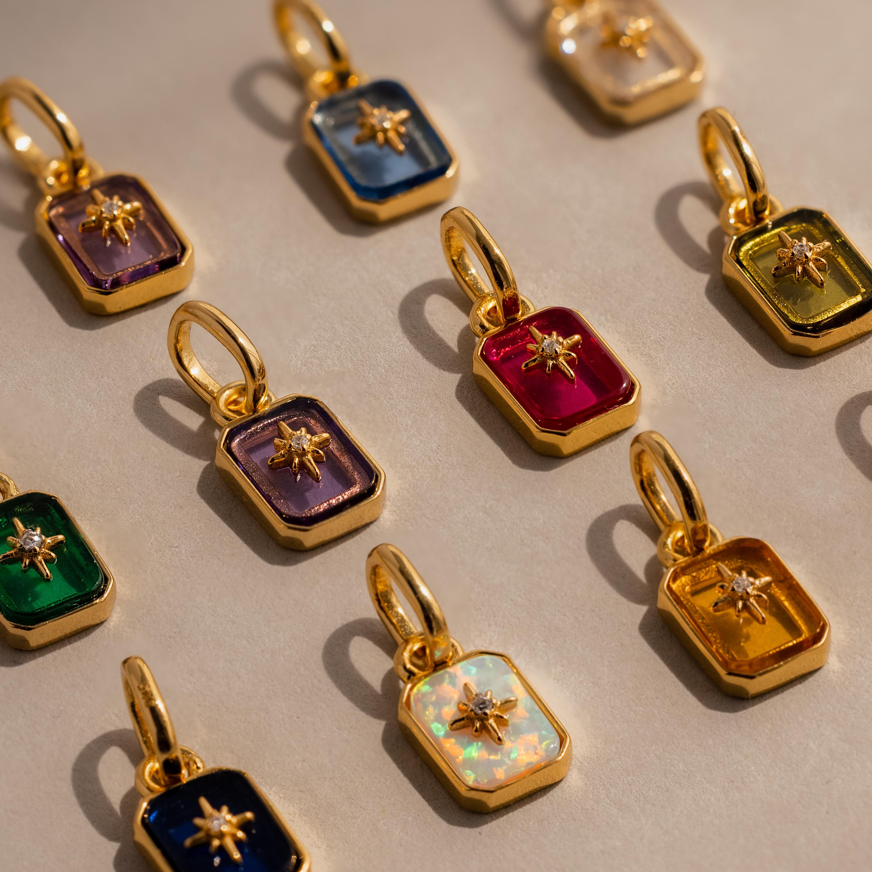 Gold Birthstone Charms by Caitlyn Minimalist - Custom Gemstone Charms for Necklace - Dainty 18K Gold North Star Bracelet Charms - Personalized Jewelry for Women - Birthday Gift for Her Gold Birthstone Charms by Caitlyn Minimalist - Custom Gemstone Charms for Necklace - Dainty 18K Gold North Star Bracelet Charms - Personalized Jewelry for Women - Birthday Gift for Her