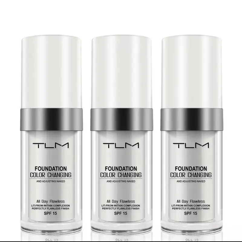 3x TLM Colour Changing Foundation Liquid base makeup foundation concealer flawless coverage for fair to medium skin tones
