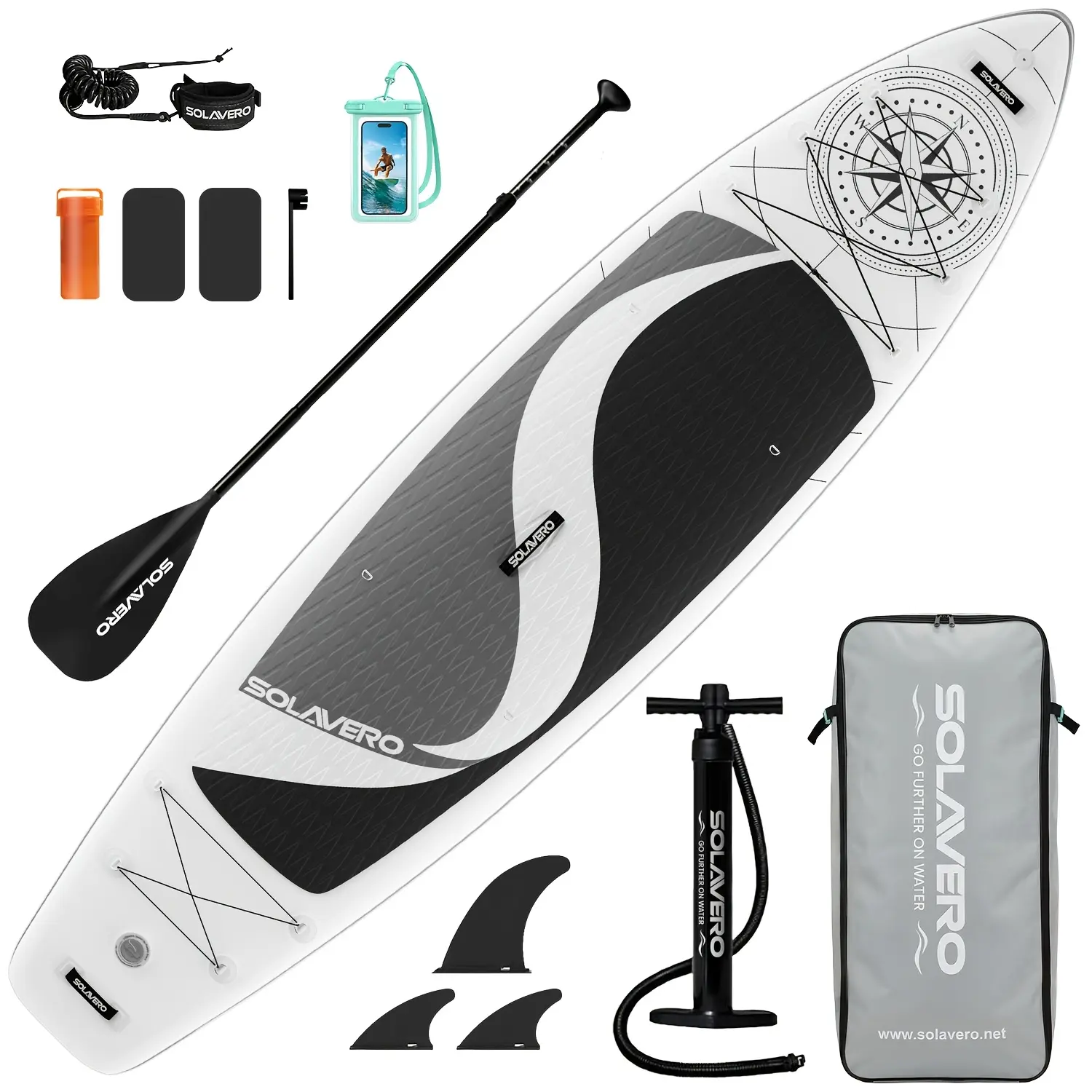 10.6ft/11ft/11.5ft -Inflatable Stand-up Paddleboard, Compass-patterned, Water Sports Aid, Stand-up Paddleboard, Multi-purpose Water Sports And Leisure Surfboard (SUP), Suitable For The Sea, Lakes And Rivers