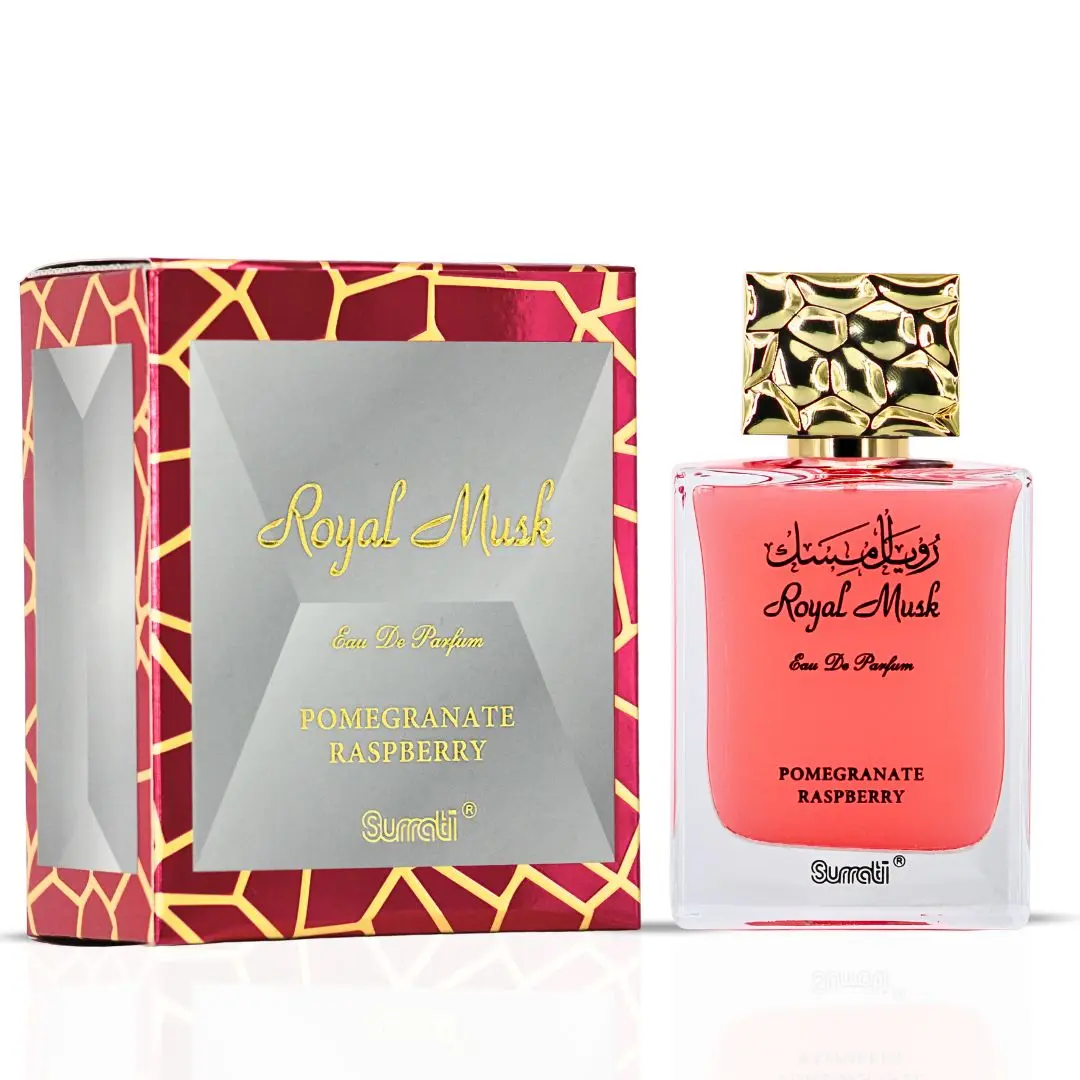 Royal Musk Pomegranate Raspberry Eau de Parfum Spray 100ml (3.4 oz) by Surrati – Fruity Musk Perfume, Sweet Floral Fragrance, Women’s Perfume