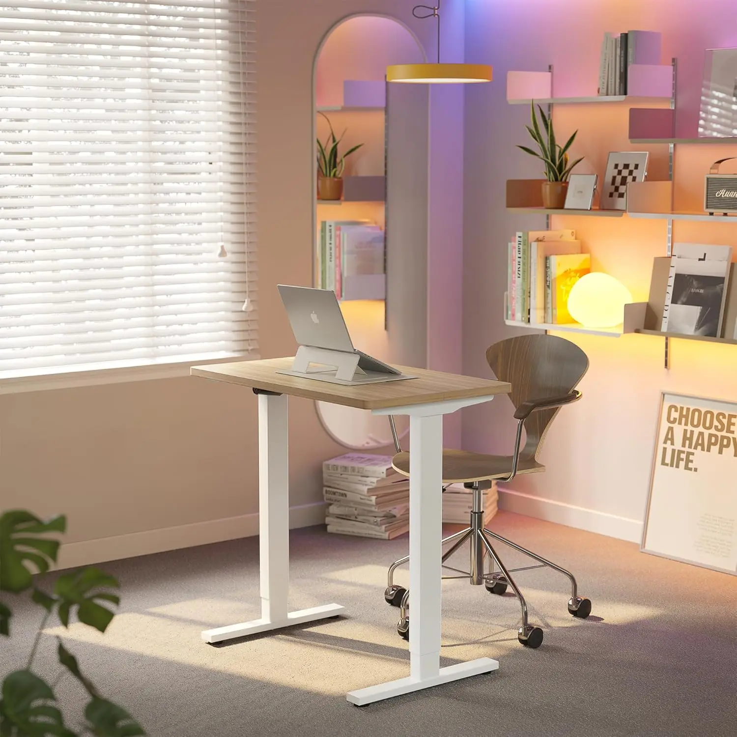 HUANUO 32‘’/40‘’/48'' Standing Desk With 4 Memory Height Settings, Sit Stand Up Desk, Small Electric Standing Desk Adjustable Height