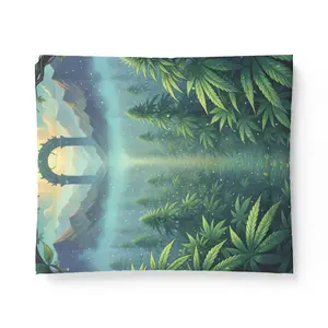 Forest Portal Cotton Comforter – Enchanted Green Woodland Bedding