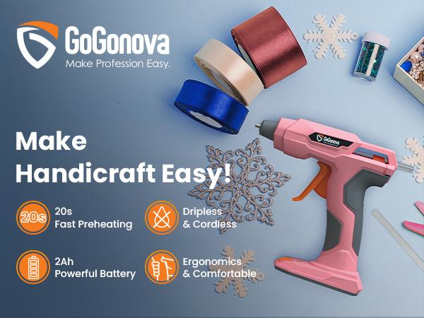 【DIY Must-Have】GoGonova Glue Gun, 20s Fast Preheating Anti-drip Cordless Glue Gun, 2Ah USB-C Rechargeable with 25 Pcs Mini Glue Sticks, Smart Power-Off Tool Rubber Portable Handle, Glueing Work Glueing Project 【DIY Must-Have】GoGonova Glue Gun, 20s Fast Preheating Anti-drip Cordless Glue Gun, 2Ah USB-C Rechargeable with 25 Pcs Mini Glue Sticks, Smart Power-Off Tool Rubber Portable Handle, Glueing Work Glueing Project