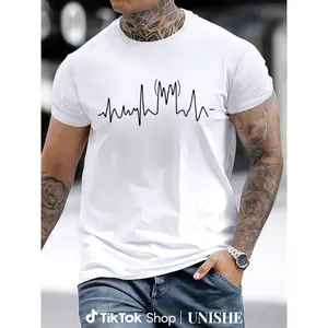 Unisex Workout Tee – Comfortable, Lightweight Crew Neck with Modern Geometric Print