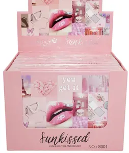 Simply Bella Sunkissed Highlighter & Blush S001 - Multi-purpose Face Palette with Blendable Shades for Radiant Glow and Long-lasting Finish