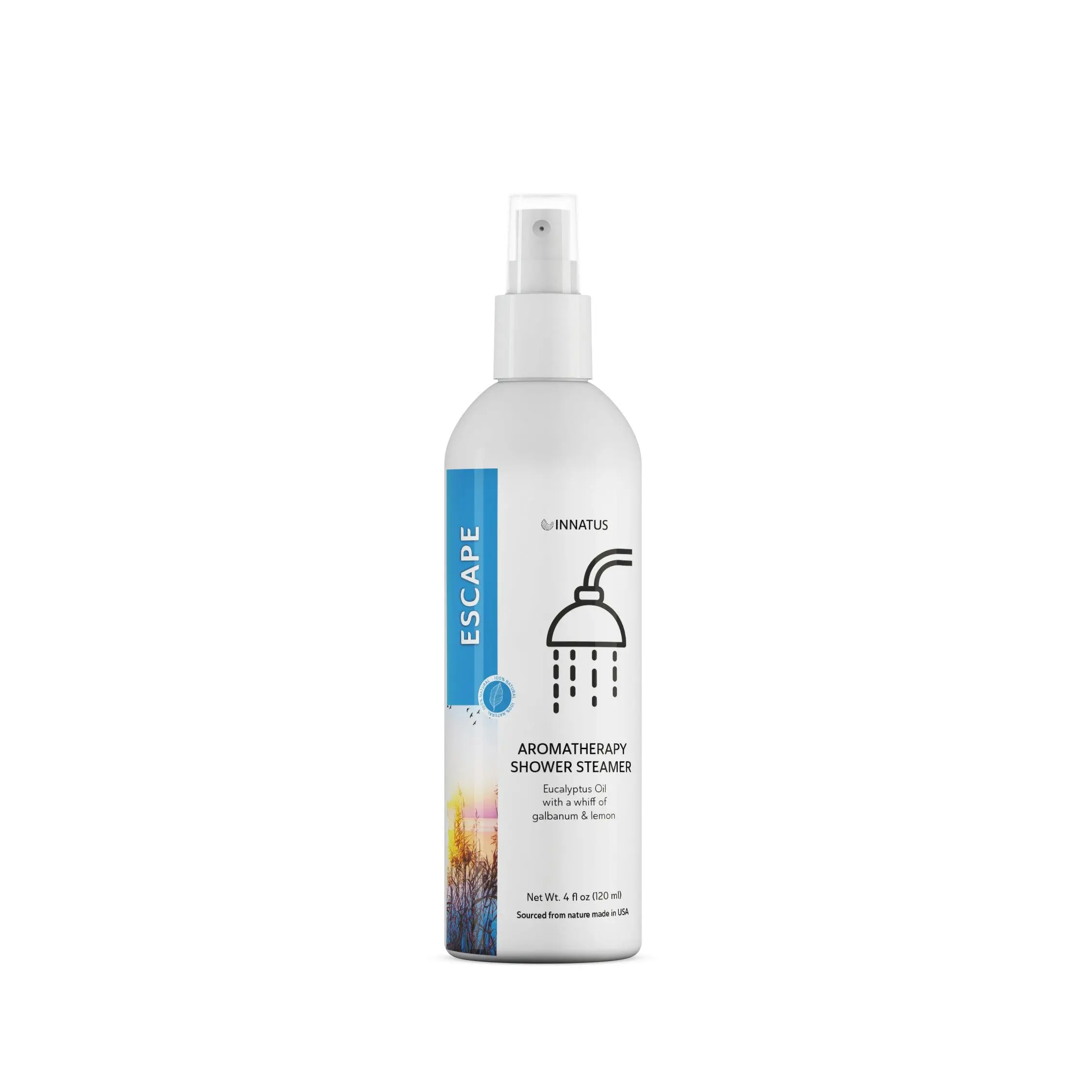 Escape shower spray eucalyptus oil with a whiff of Lemon Aroma Body Care