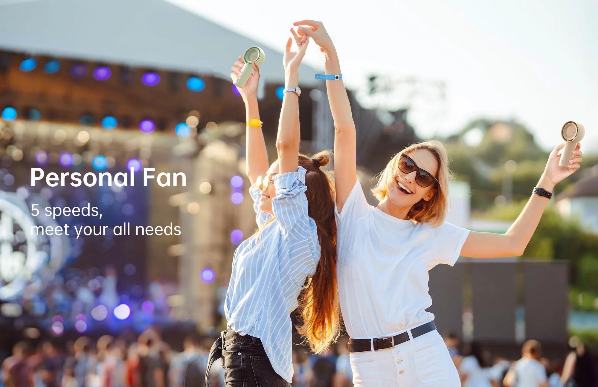 JISULIFE Portable Mini Fan Rechargeable 4000mAh USB Handheld Personal Carry Air Cooler for Student Office Commute Outdoor