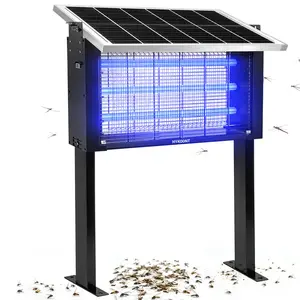 Hykoont 30W Solar LED Bug Zapper Light Triple Tube Dusk-to-Dawn