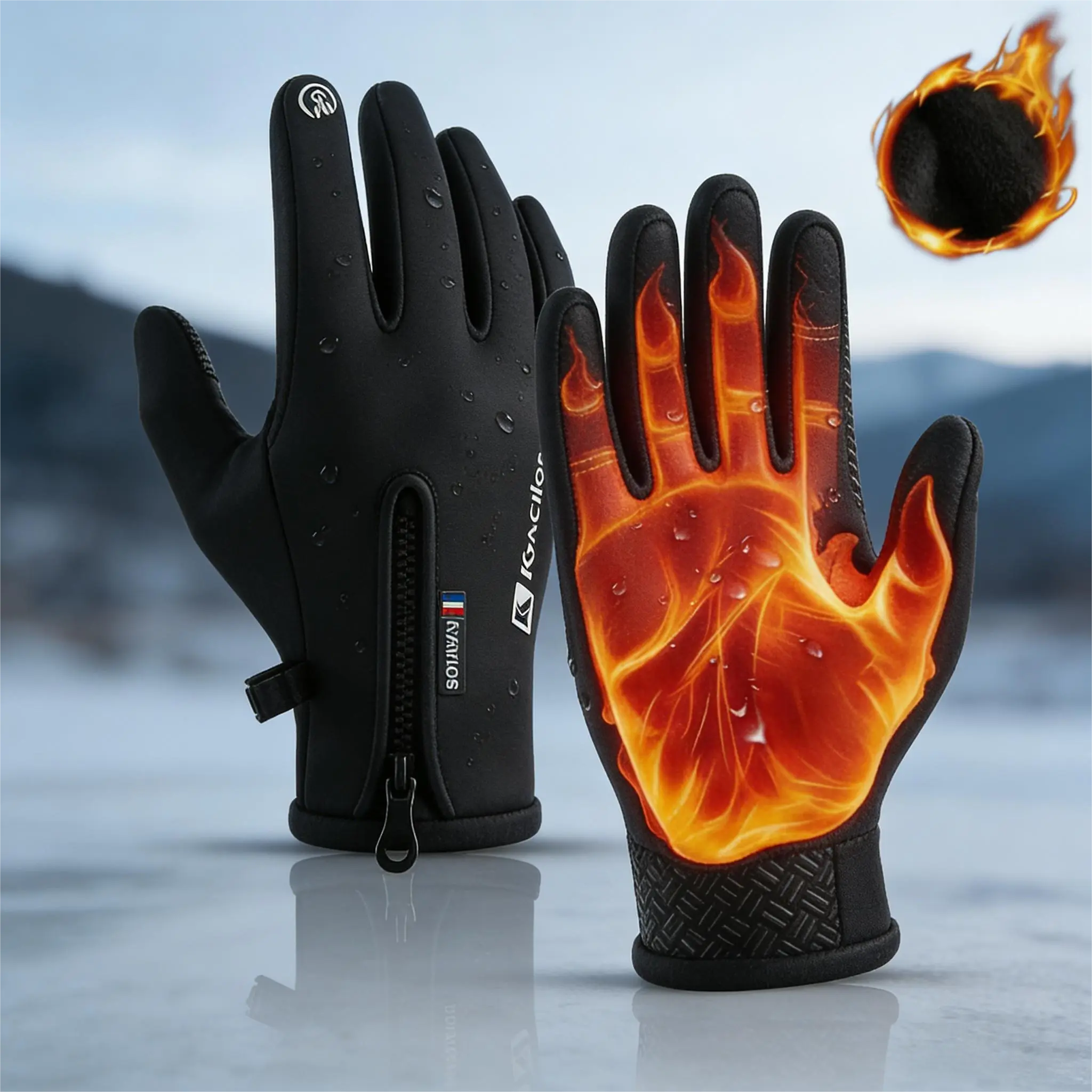Touchscreen Windproof Winter Gloves for Men & Women Fleece-Lined Thickened Thermal Skiing Cycling Cold-Proof Black Pink Gray Blue S/M/L/XL tiktokshopbacktoschool