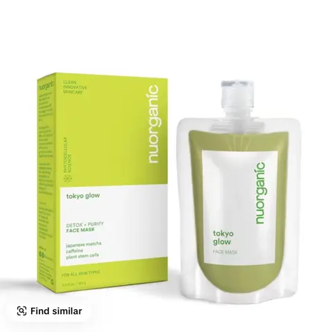 nuorganic Tokyo Glow  - nuorganic Matcha Green Tea Face Clay Mask - Organic Ingredient, Plant-Based - Deep Cleansing, Clearing Acne and Blackheads, Skincare