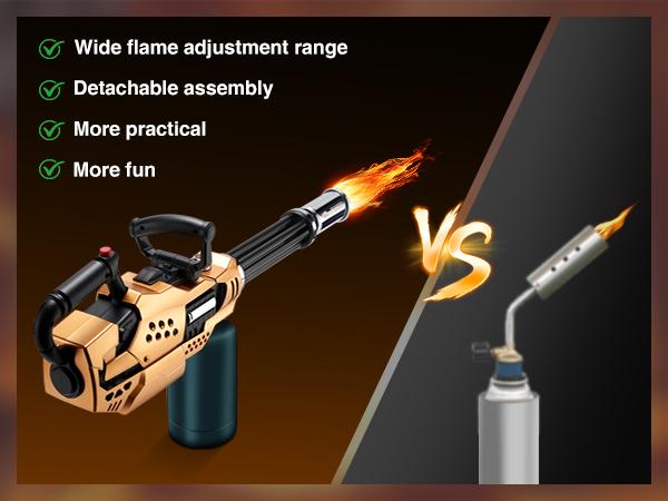 【Fathersdaygift】Propane Torch Weed Burner, High Output Weed Torch, 30" Detachable Long Arm Heavy Duty Gatling Design Blow Torch For Garden, Wood, Ice, Snow, Melting, SummerVibes (Propane Tank Not Included) #fathersdaygift
