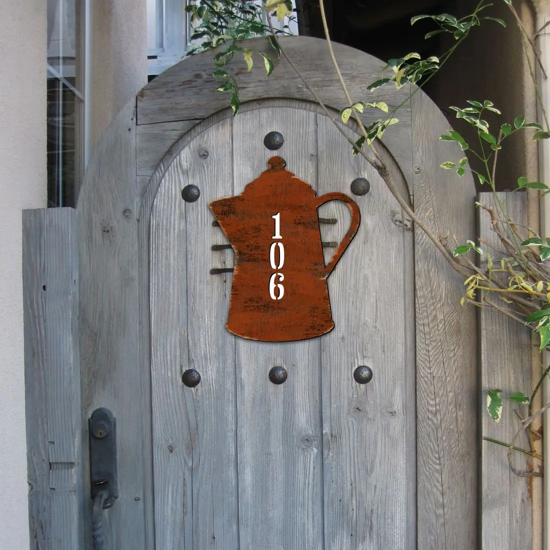 Designocracy MA98552-12 12 in. Wooden Coffee Pot Decorative Wall House Number Sign - Custom Artwork, Home Decor Gift, Plaque