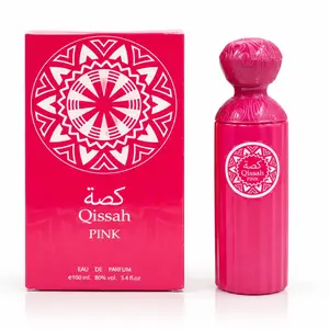 Qissah Pink Perfume for Women 3.4oz/100ml Eau de Parfum Raspberry Rose Jasmine Amberwood Fragrance Oriental Spray