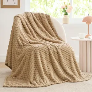【Only 1 Gift Per Customer】Random Color Shipping, Throw Blanket for Couch - Soft Fleece & Warm Fluffy Black Blanket, Decorative and Giftable Striped Blankets for Women Men, Decorative Giftable, Striped Blanket