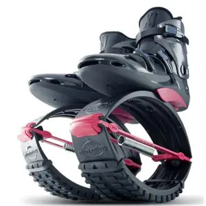 Kangoo Jumps through JumpBoots fit boots for rebounding exercise: Black Red Pro 7 Rebound Boots