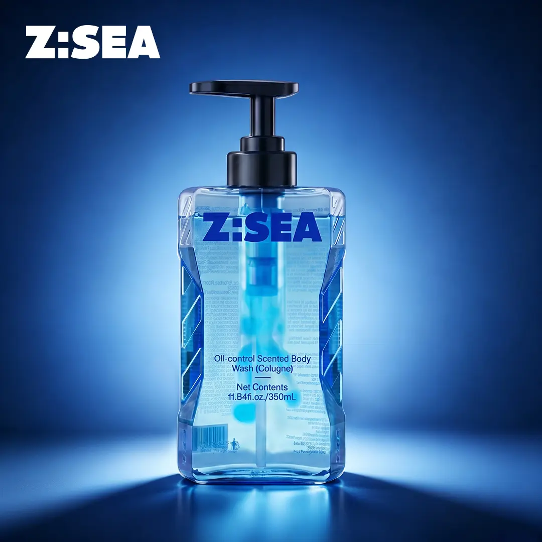 Z:SEA Men's Body Wash, 72-Hour Long Lasting Cologne Fragrance for Smelling Good, Deep Cleansing with Oil & Acne Control, Gentle Daily Body Care Products, 11.84 fl oz