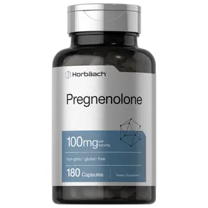 Horbäach Pregnenolone 100mg | 180 Capsules | Non-GMO and Gluten Free Supplement