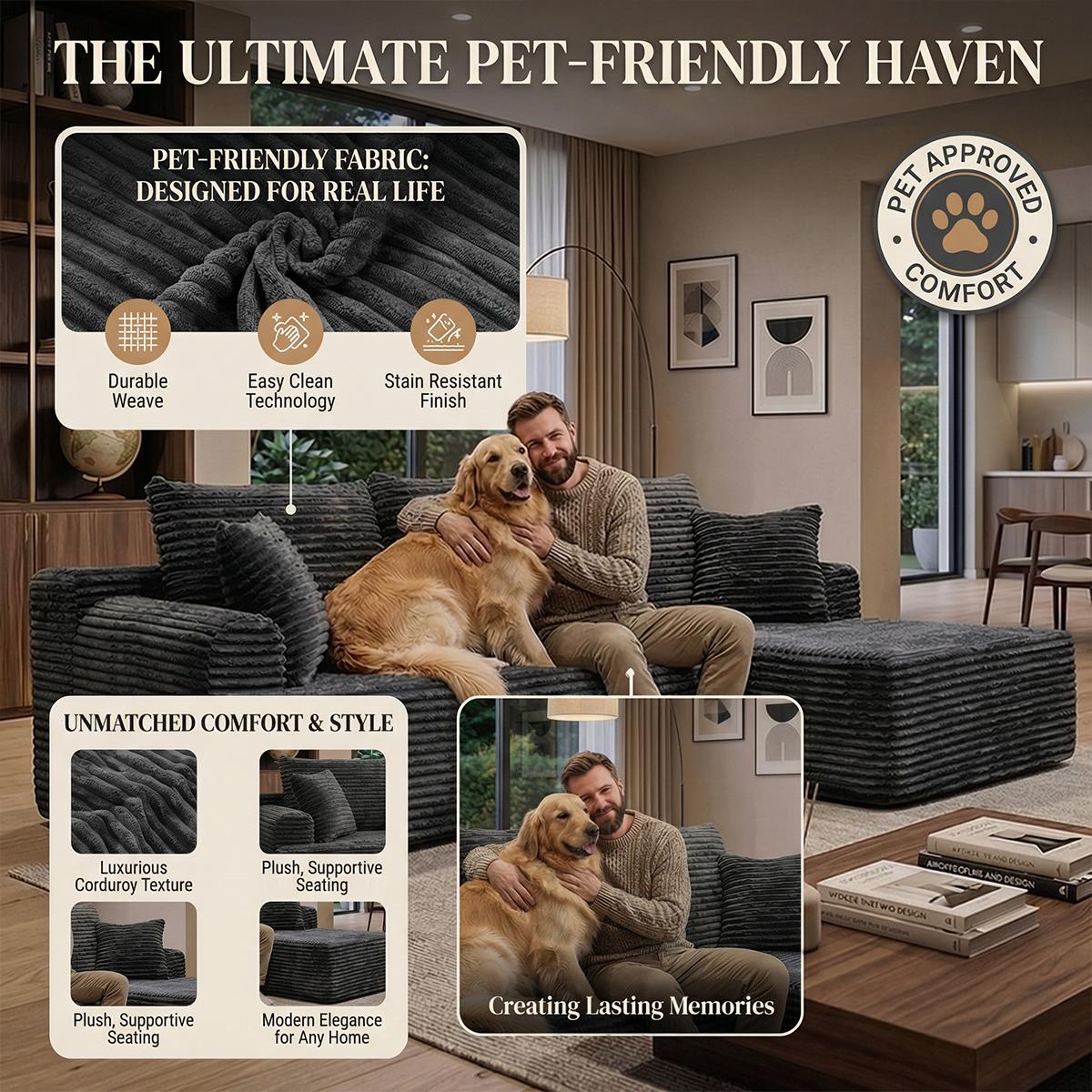 95-inch L-shaped living room design, comfortable and ready to use without assembly. Modern modular s x ofa, durable and comfortable large sofa. furniture express loungers al seccion a of cloud couches boneless sectional