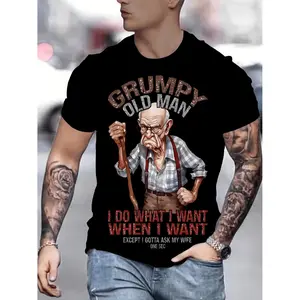 Men's Casual Fashion TShirt Featuring a Grumpy Old Man Design