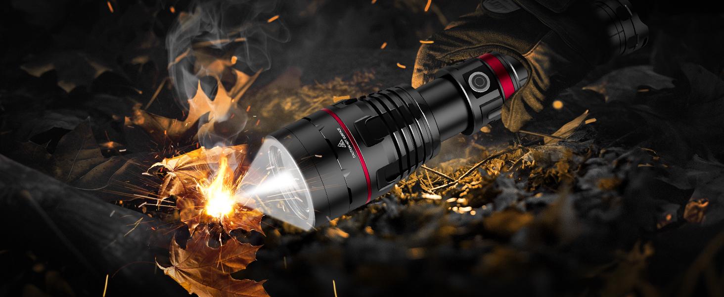 SKYFIRE 1209 Rechargeable  Flashlight - Waterproof, 3 Modes & Carry Strap, 20000mAh Super Bright Instant Light for Camping Emergency Power Outage