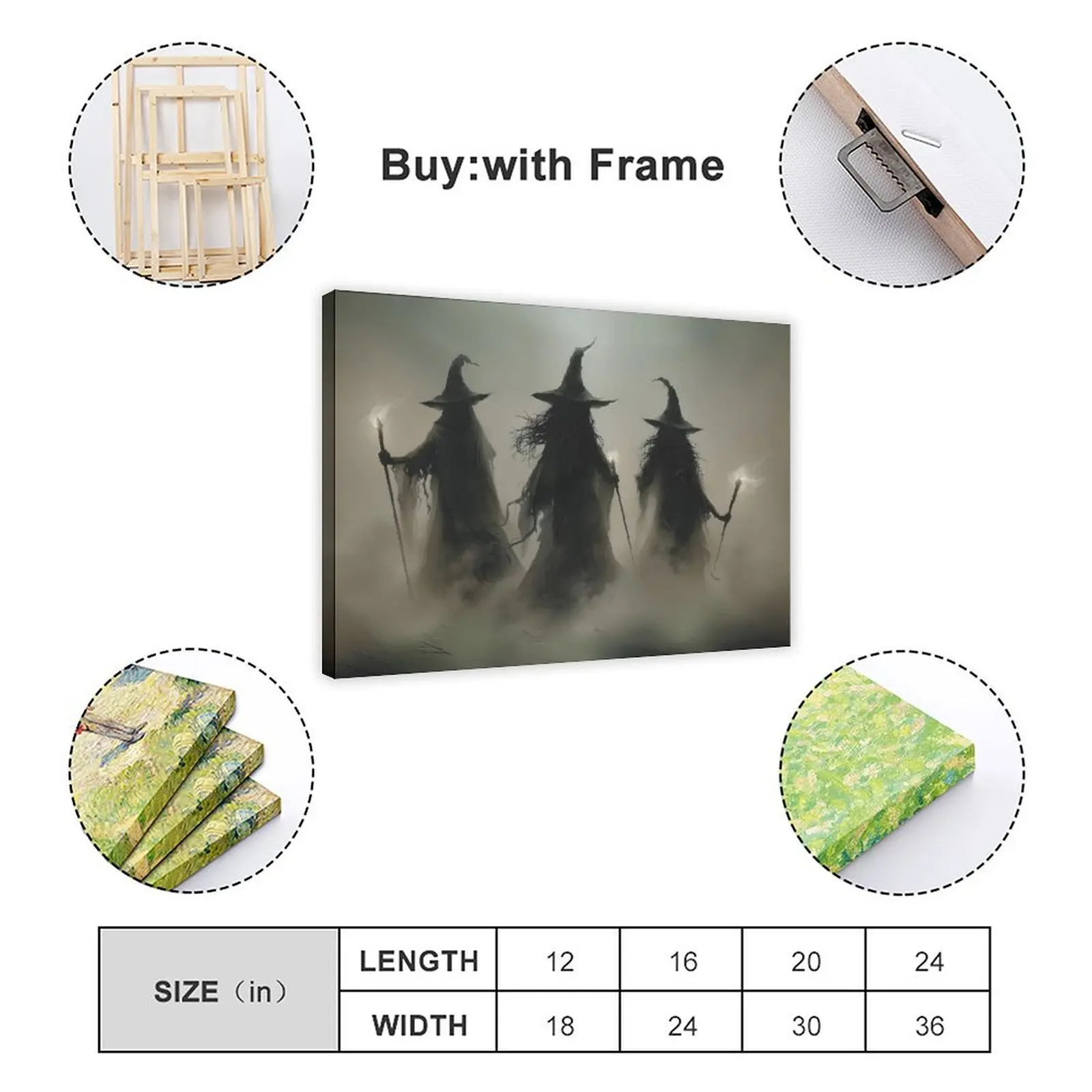 ILLBDR Halloween Vintage Witchy Wall Art Prints Creepy Gothic Dark ...